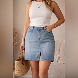 Vintage Riders Copper Collection Denim Mini Skirt 15/16 M Y2K  Slit